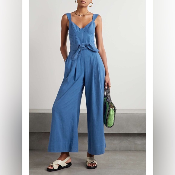 FARM Rio Pants - NEW FARM RIO Belted pleated linen jumpsuit, detachable belt not included- NWOT